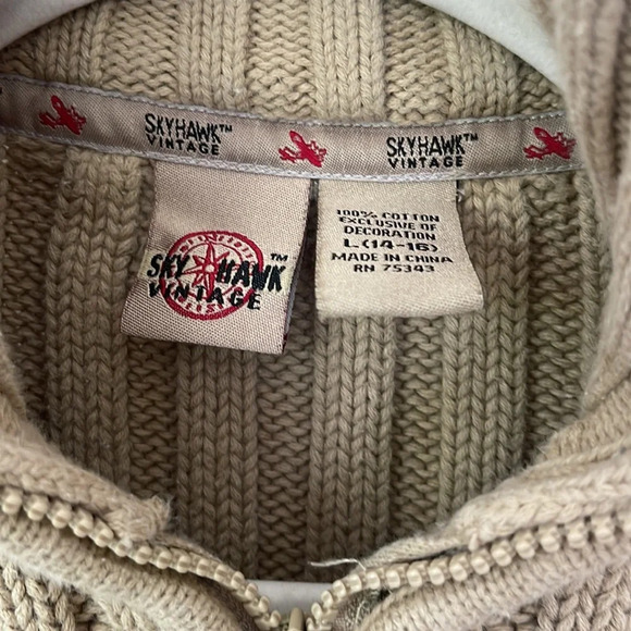 Sky Hawk ribbed boys big kids sweater size L (24-16) tan - Picture 2 of 12